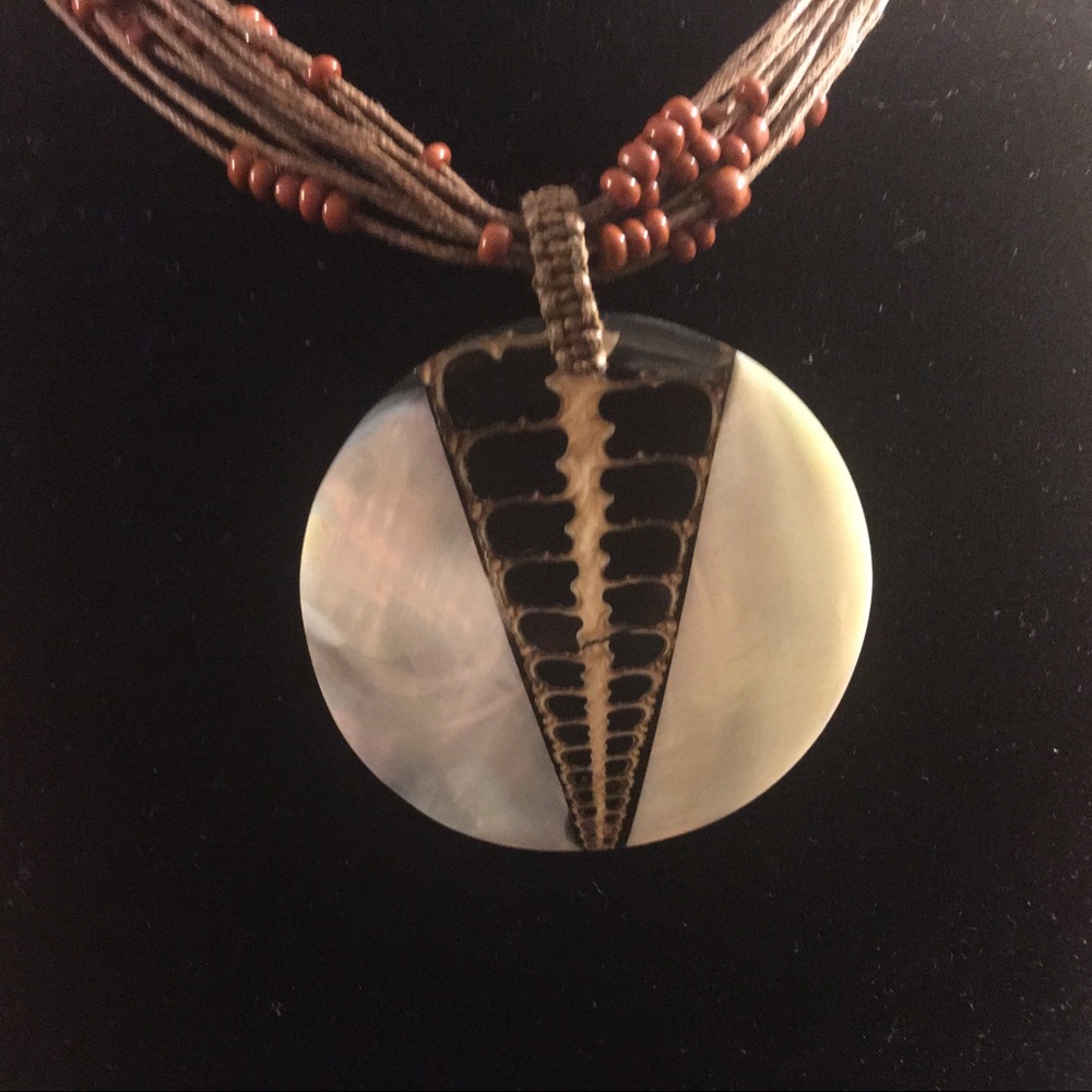 Mother of Pearl crafted necklace design pendant